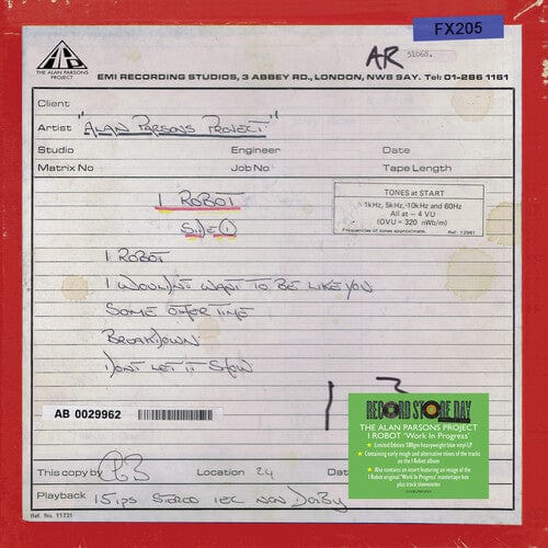 Alan Parsons - I Robot (work In Progress) (RSD Exclusive, 180 Gram Vinyl, Colored Vinyl, Blue)